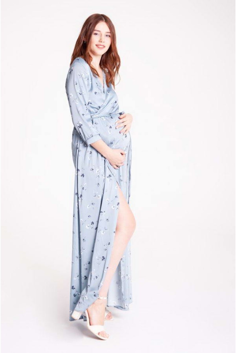 Сукня WINDY сріблясто-блакитний для вагітних і годування