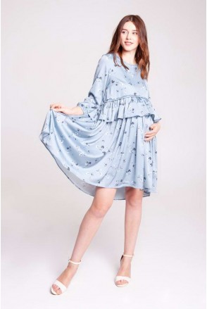 Платье INDY серебристо-голубой для беременных
