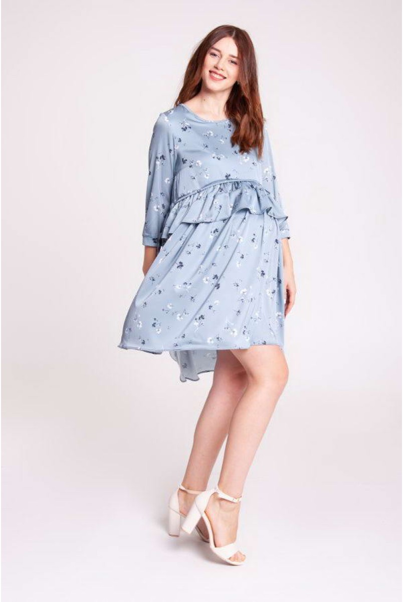 Платье INDY серебристо-голубой для беременных