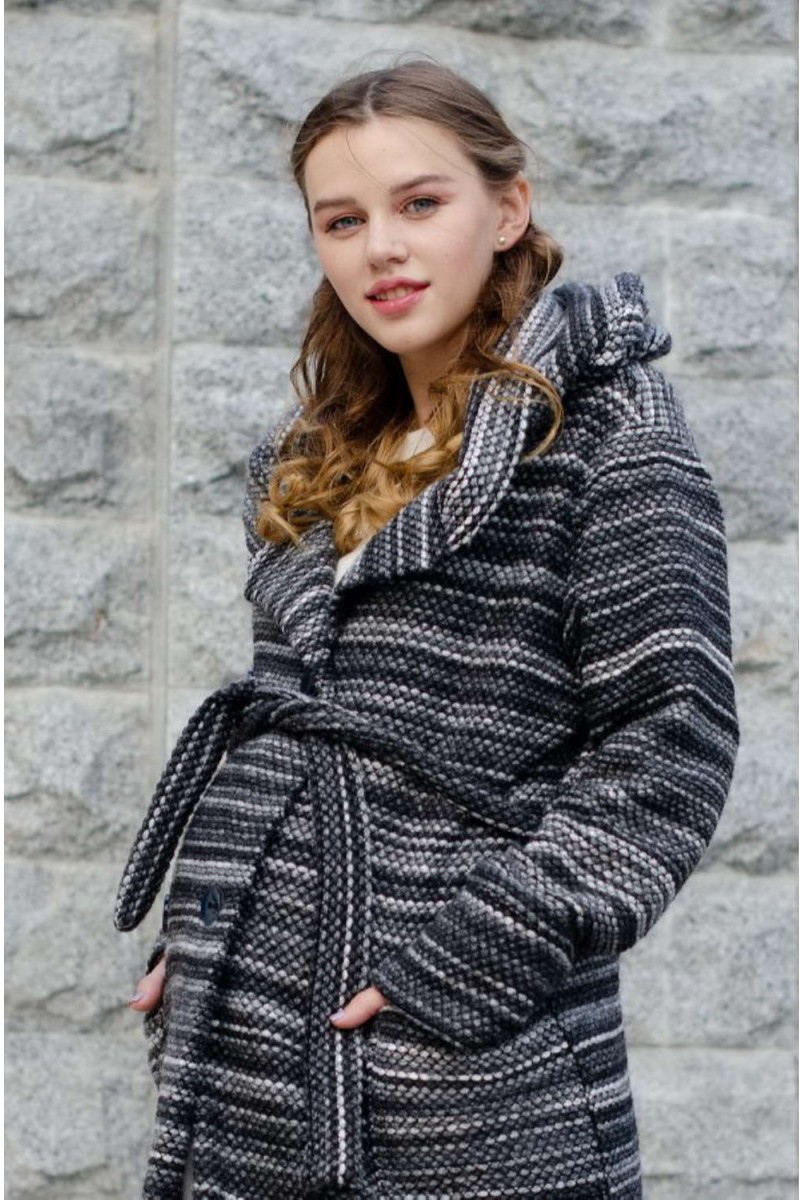 Пальто-кардиган BOBO COAT чорний меланж для вагітних