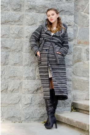 Пальто-кардиган BOBO COAT чорний меланж для вагітних