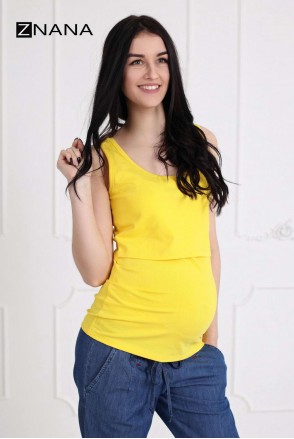 Майка Simple желтая для беременных и кормящих
