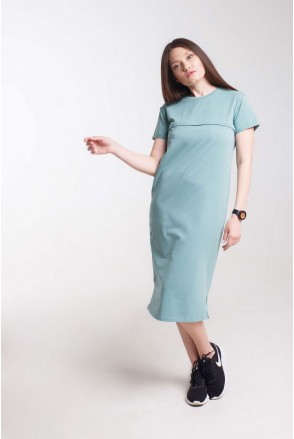 Платье Move олива для беременных и кормления