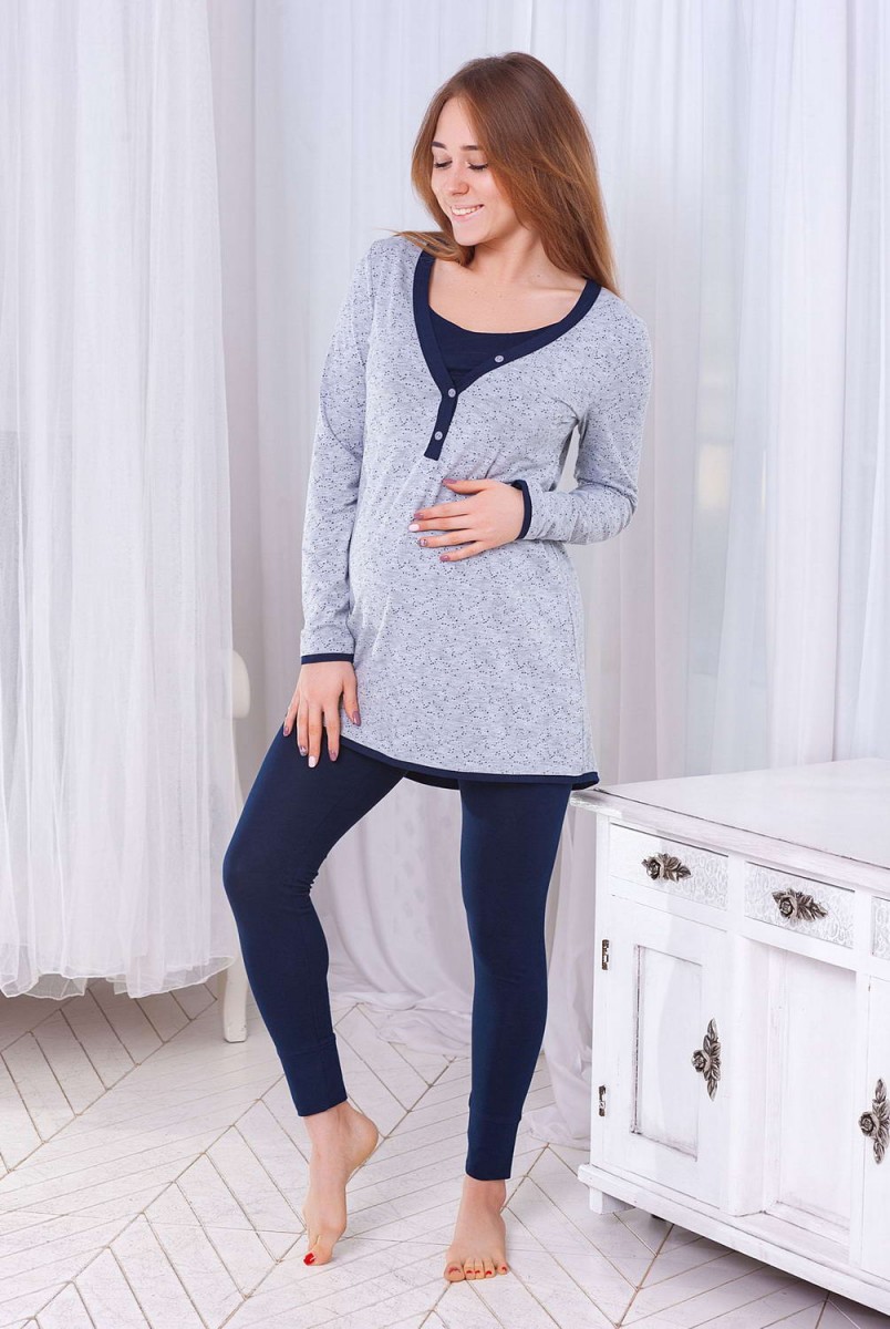 Костюм домашний SLIM звезды/т.синий для беременных и кормящих мам